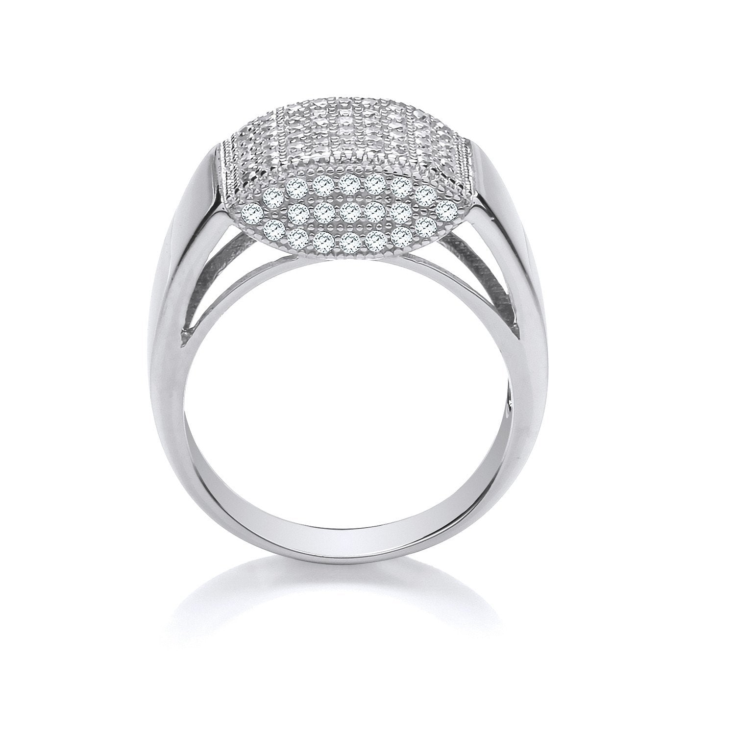 Silver Micro-Pave Cubic Zirconia Gents Ring - Fine Ring - Certified Authentic - Swiss Made – Luxury Jewellery by Imper